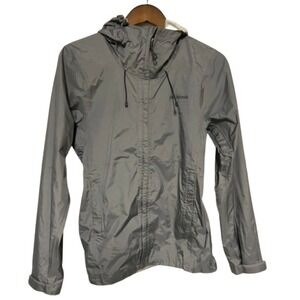 Patagonia‎ Womens Rain Jacket Sz S Gray Lightweight Windbreaker Hiking